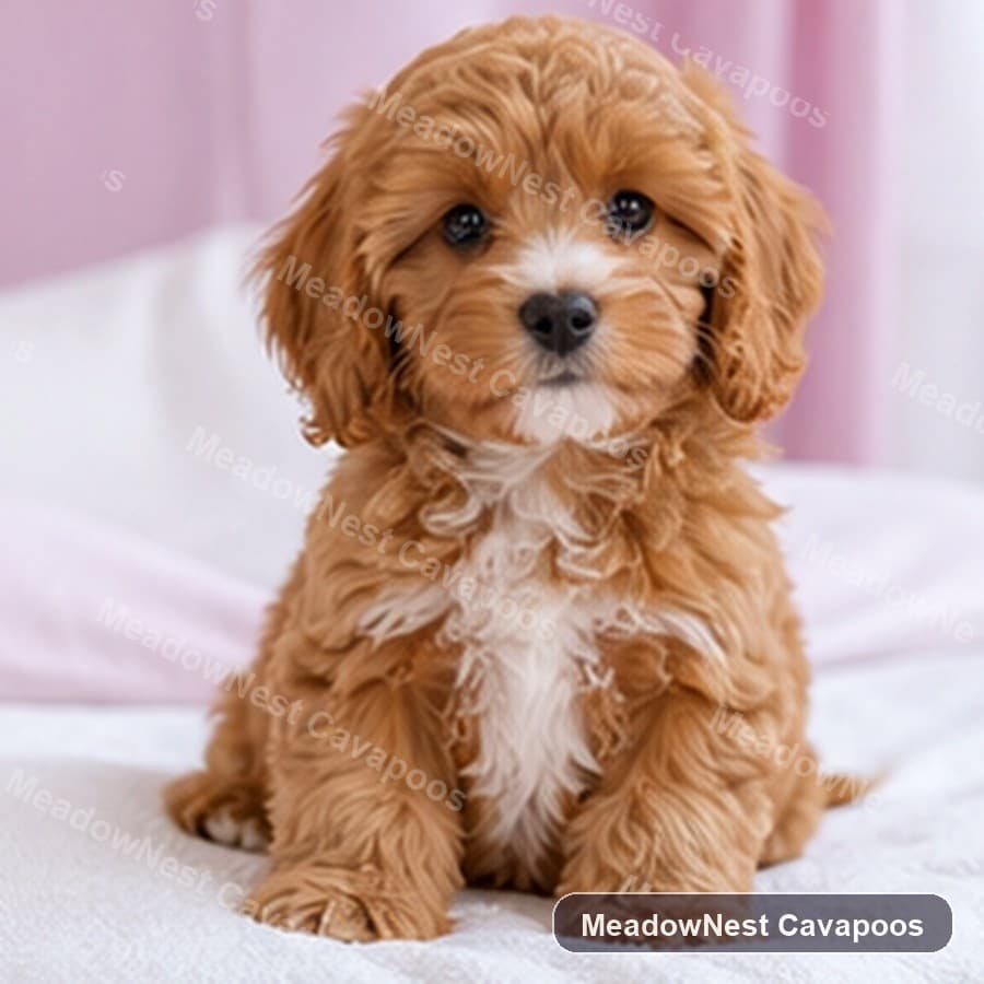 Bella, a Red abstract F1b Mini Cavapoo puppy