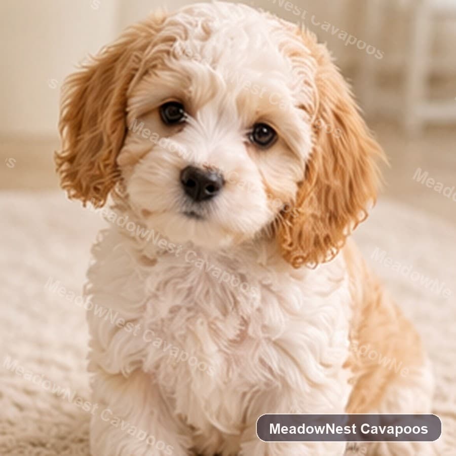 Clara, a Apricot and cream F1b Mini Cavapoo puppy