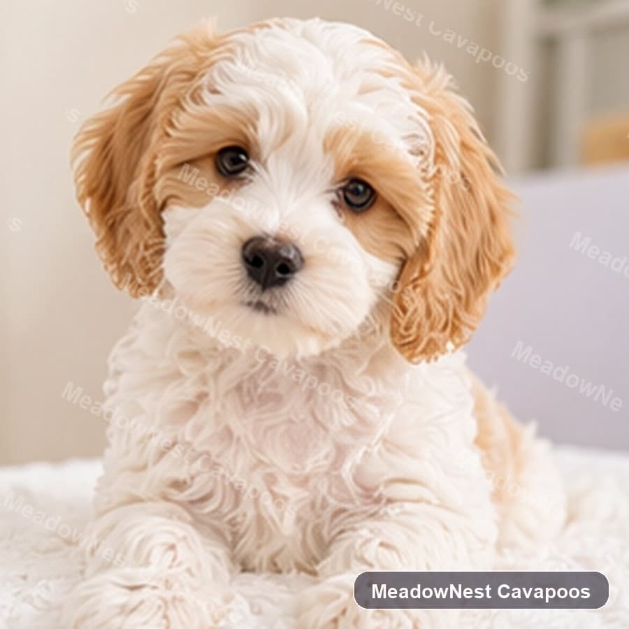 Daisy, a Blenheim F1b Mini Cavapoo puppy