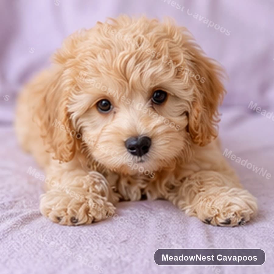 Luna, a Apricot tuxedo F1b Mini Cavapoo puppy