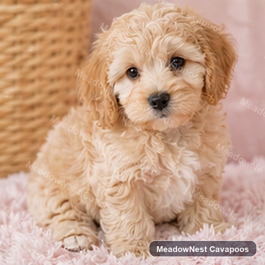 Rosie, a Red and white F1b Mini Cavapoo puppy