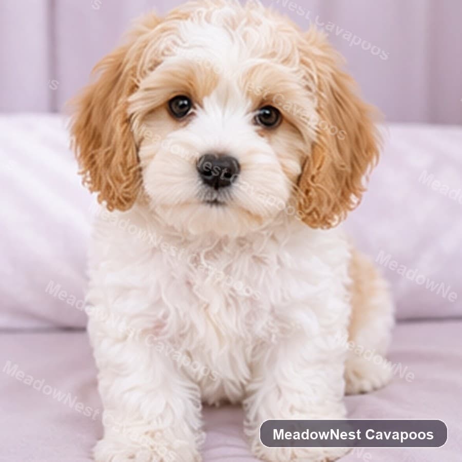 Small Cavapoo puppy portrait