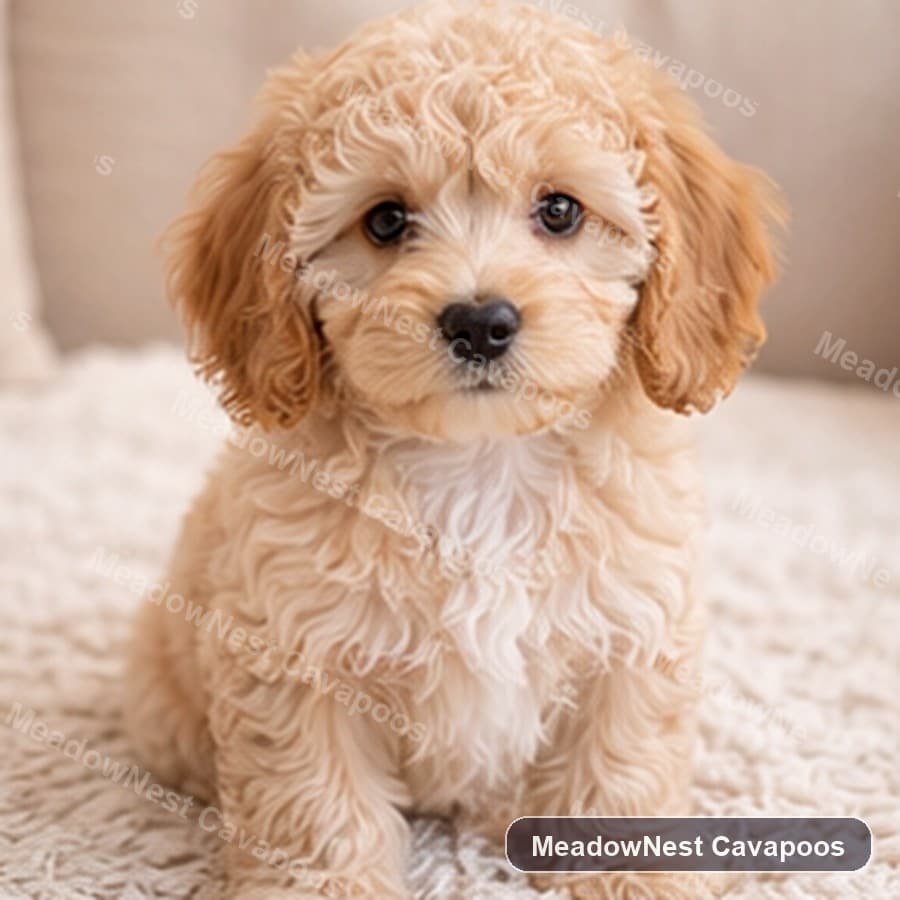 Small Cavapoo puppy portrait